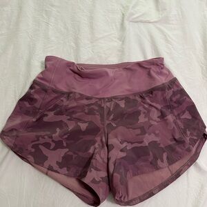Lululemon Athletica Purple Athletic Shorts High-Waisted Moisture-Wicking